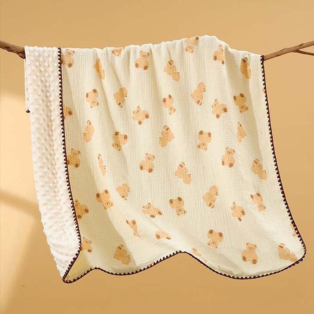 Soft Baby Bean Blanket Bear Printed Nap Sleeping Rug Cover Blanket for Infant  Bedroom