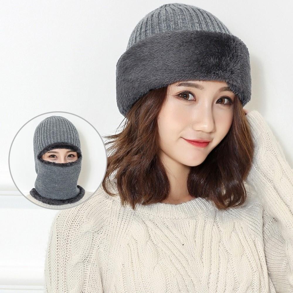 Thickened Full Face Cover Thermal Anti-Cold Knitted Cap New Motorcycle Riding Hat Men Women