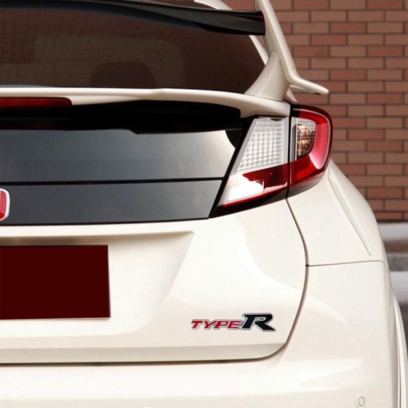 3D Metal Car StickerType R Typer Logo Front Grille Emblem Trunk Rear Stickers Badge For Honda TYPER Civic XR-V HR-V Accord