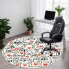 1pc Doodle Hearts Office Round Area Rug, Indoor Mat Suitable ForOffice, Under Office Chairs Bedroom Living Room Home Decor, Room Decot131