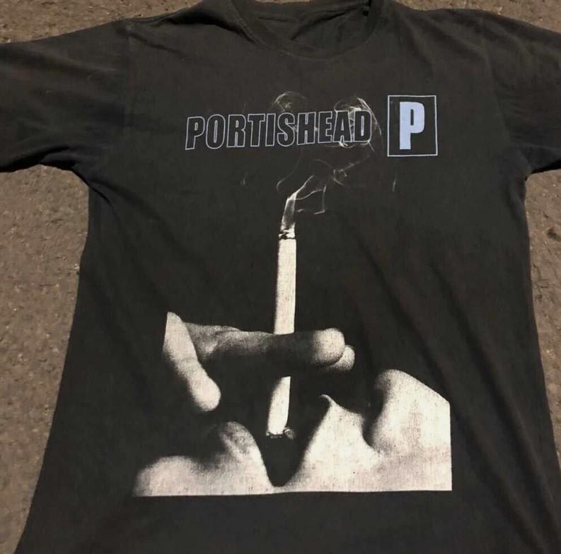 Винтажная футболка Glory Times группы Portishead Классическая черная Унисекс Унисекс Футболка S
