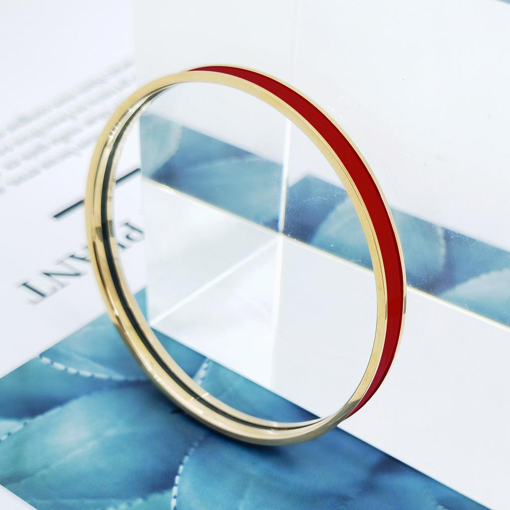 2025 Runder Geschlossener Armreif Modetrend Vielseitiger Exquisiter Armreif Länge 17CM, 19CM Goldfarbener Armreif