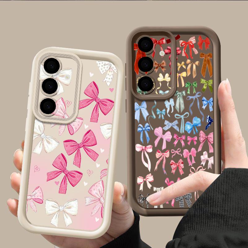 Colorful Bowknots Pattern Case For Samsung A57 A37 A17 A56 A36 A16 A55 A35 A15 A54 5G S21 FE S22 S23 S24 S25 Plus S26 Ultra Bumper Cover