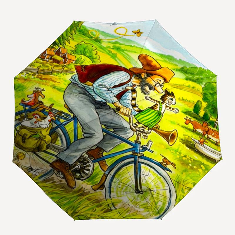 

Pettson and Findus Print Folding Umbrella, Auto Open/Close, UV Protection, Windproof, Compact Travel Umbrella
