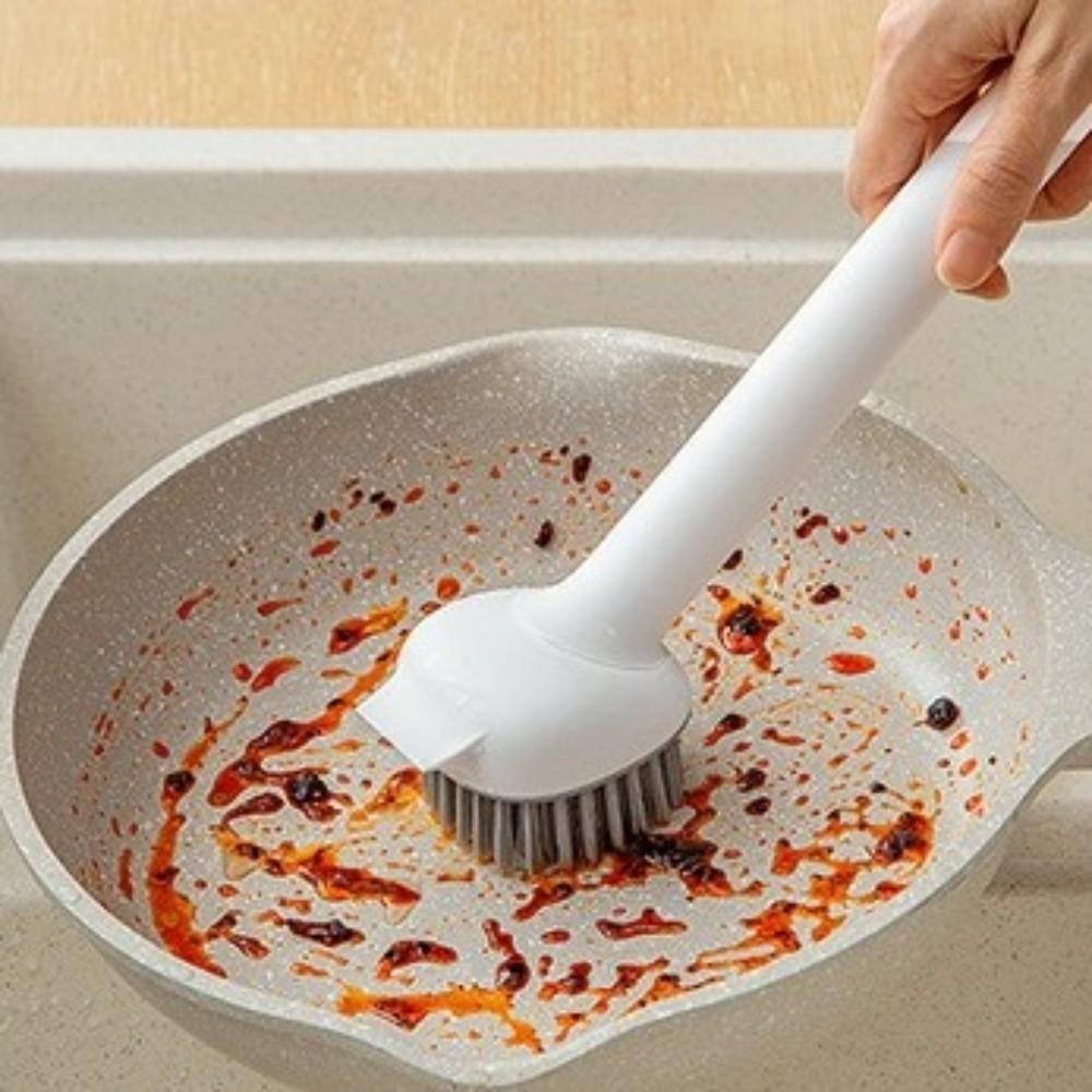 Stain Removal Pot Cleaning Brush Blind Spots Free Scrub Brush Rotatable Pot Scrubber  Skillet