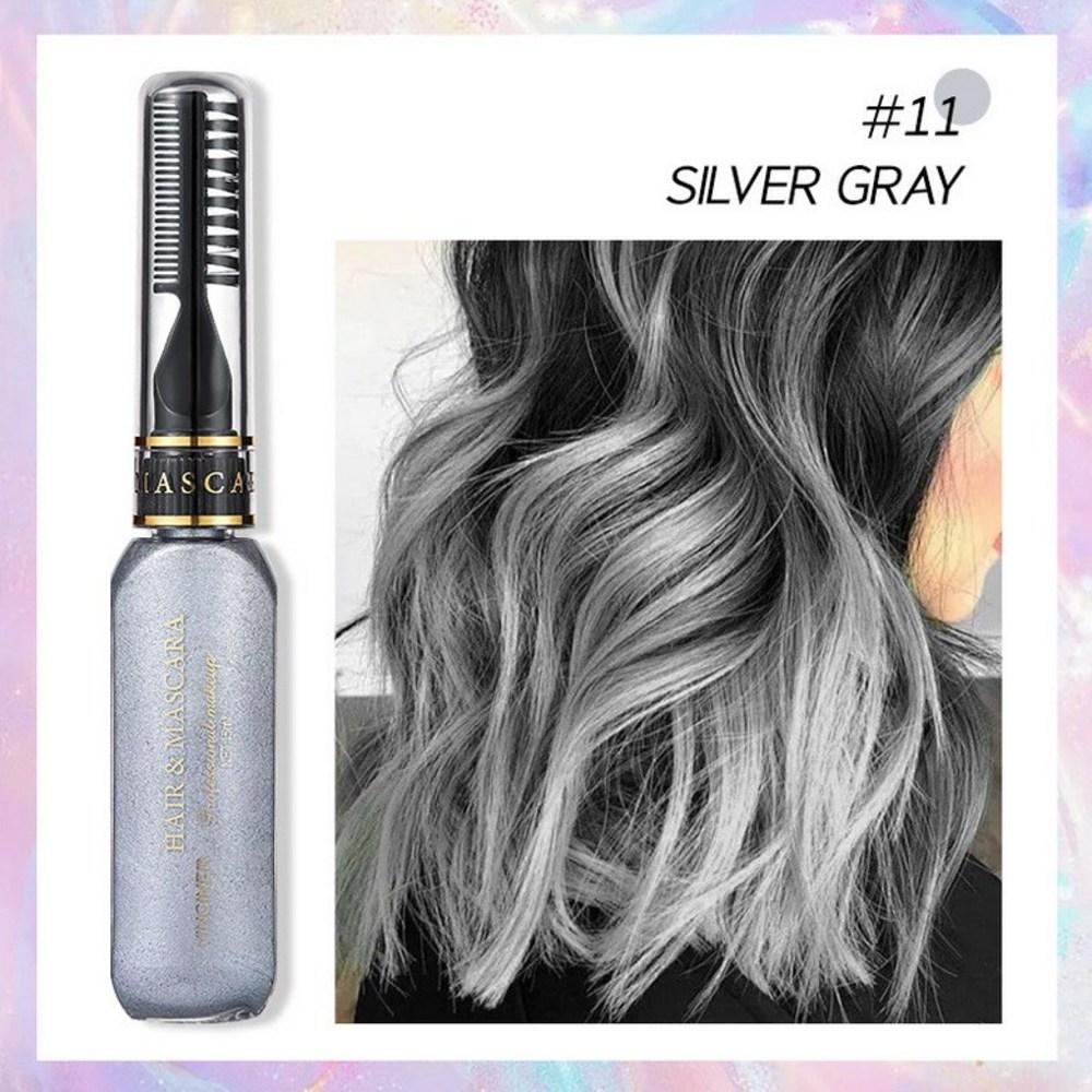 Hair Pen Disposable Temporary Dye Partial Dye DIY Hair Chalk Gray Hair Root Cover Festival Cosplay Ring Multifunctional Eyebrow 1 pcs Silver Gray
