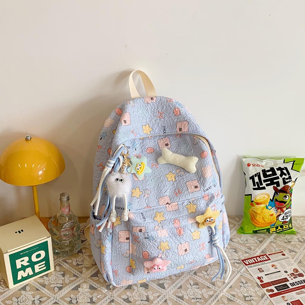 Schoolbag schoolbag female junior high school student high school student high value ins wind cute backpack trendy sweet girl large capacity backpack