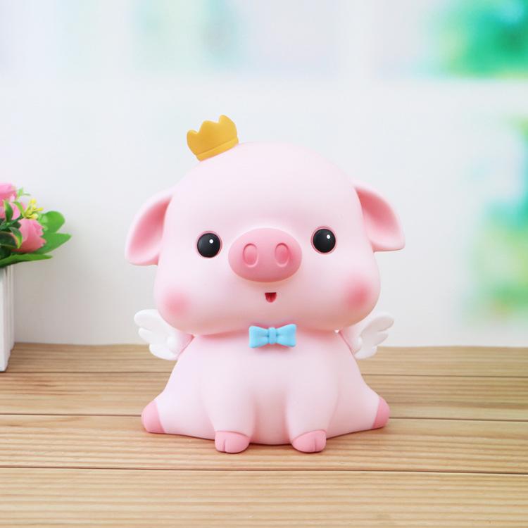 Korean Cute Pig Children's Money Box | Internet Celebrity Cartoon Drop-Proof Silicone Piggy Bank Ornament