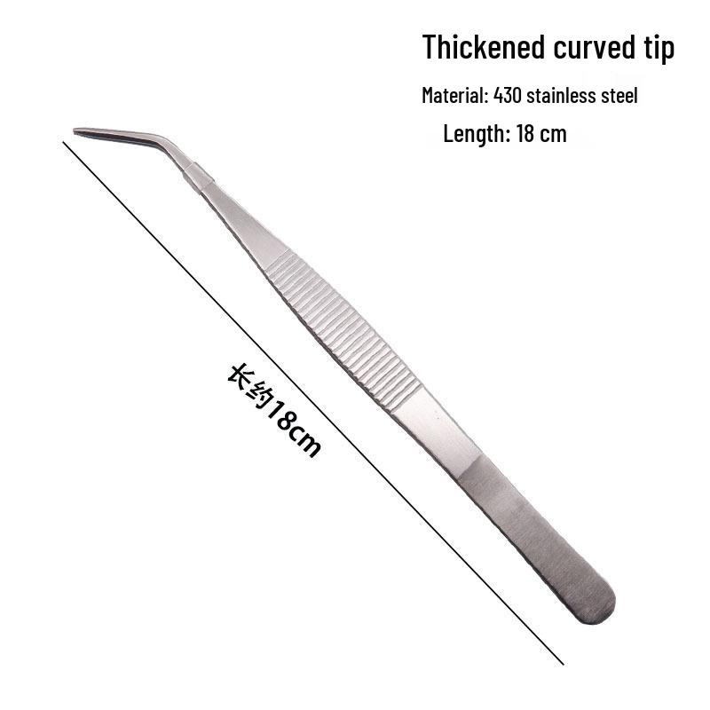 304 Stainless Steel Round Tip Tweezers with Teeth, Non-Slip, Ideal for Aquatic Plant Care and Gardening.