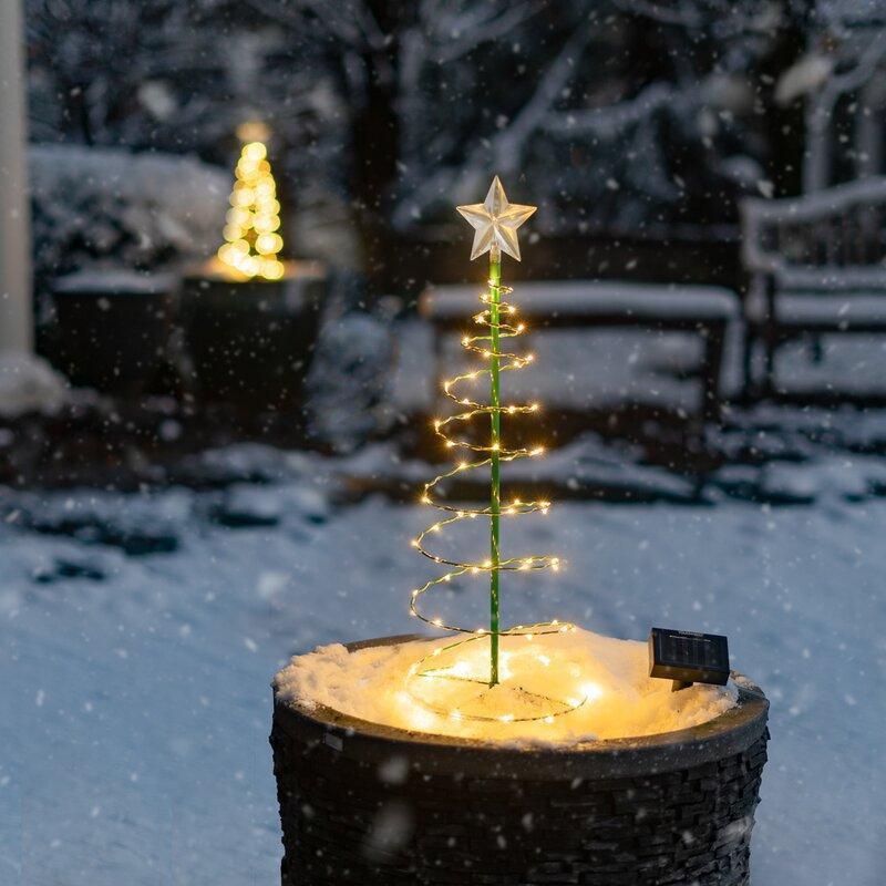 Decorazione Albero di Natale a LED Solare Impermeabile da Esterno Luci a Stringa ad Energia Solare Ornamento Capodanno 2023 Decorazione Giardino