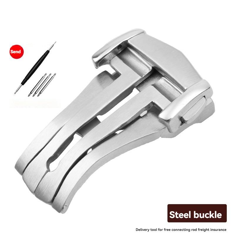 Пряжка для часов Omega Seamaster Бабочка Раскладная Super Ba Кожаный Холщовый Ремешок Пряжка Нержавеющая Сталь Раскладная Пряжка 18мм 20мм 18mm серебряный