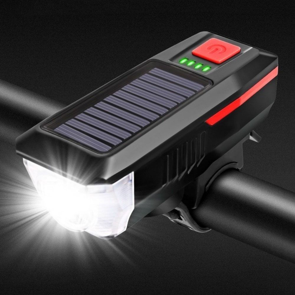 3 Modes Solar Bicycle Light Power Display Bike Front Lamp Mountain Road Bike Front Lamp  Work