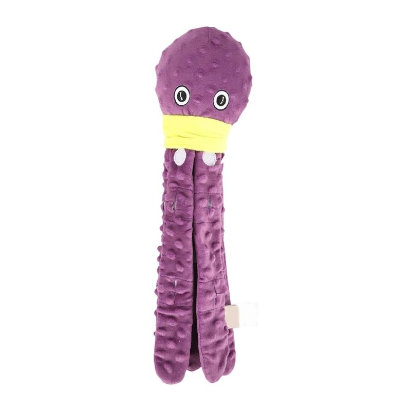 Multifunctional Interactive Dog Toy Plush Octopuses Shape Teething Plush Toy Teeth Chewer Game Dental Care 1