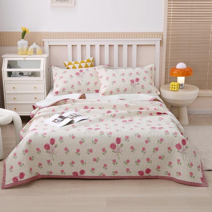 Cotton Multifunctional Bed Cover 3PCS Bed Cover Four Seasons Universal Cotton Fabric Simple Printing