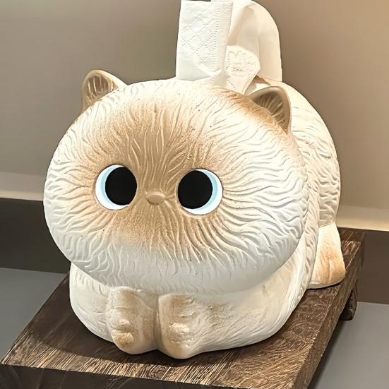 Tissue Dispenser, Cute Cat Shape Tissue Holder, Practical Storage And Unique Home Decor Napkin Box, for Bathroom Bedroom Living Room
