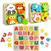 Dřevěné puzzle hračky pro děti 3 roky Abeceda Čísla Dětské Montessori Vzdělávací Učební Hračky abc Písmena Předškolní Dárek