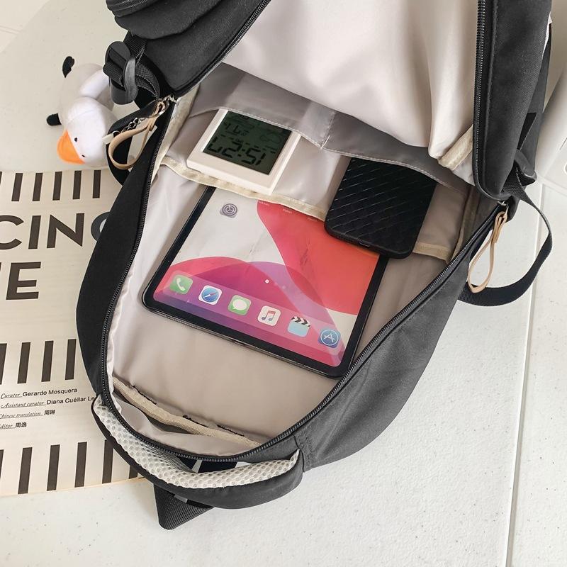 School Bag Female Large Capacity Male High School Junior High School Student Backpack Fashion Burden Reduction Backpack Travel Student Leisure Bag