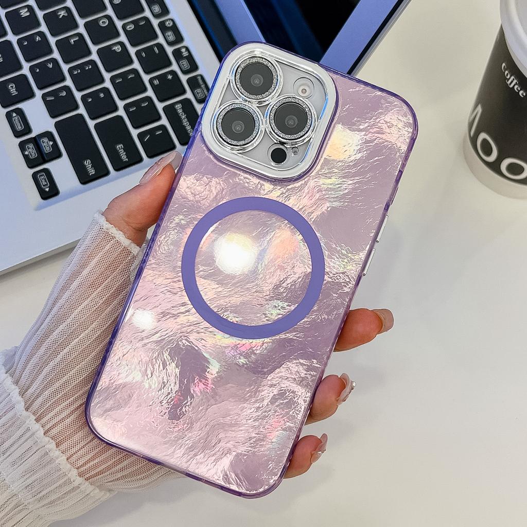 For iPhone 16 Pro Max Case Compatible with MagSafe IMD Design PC+TPU Phone Cover with Glass Lens Film