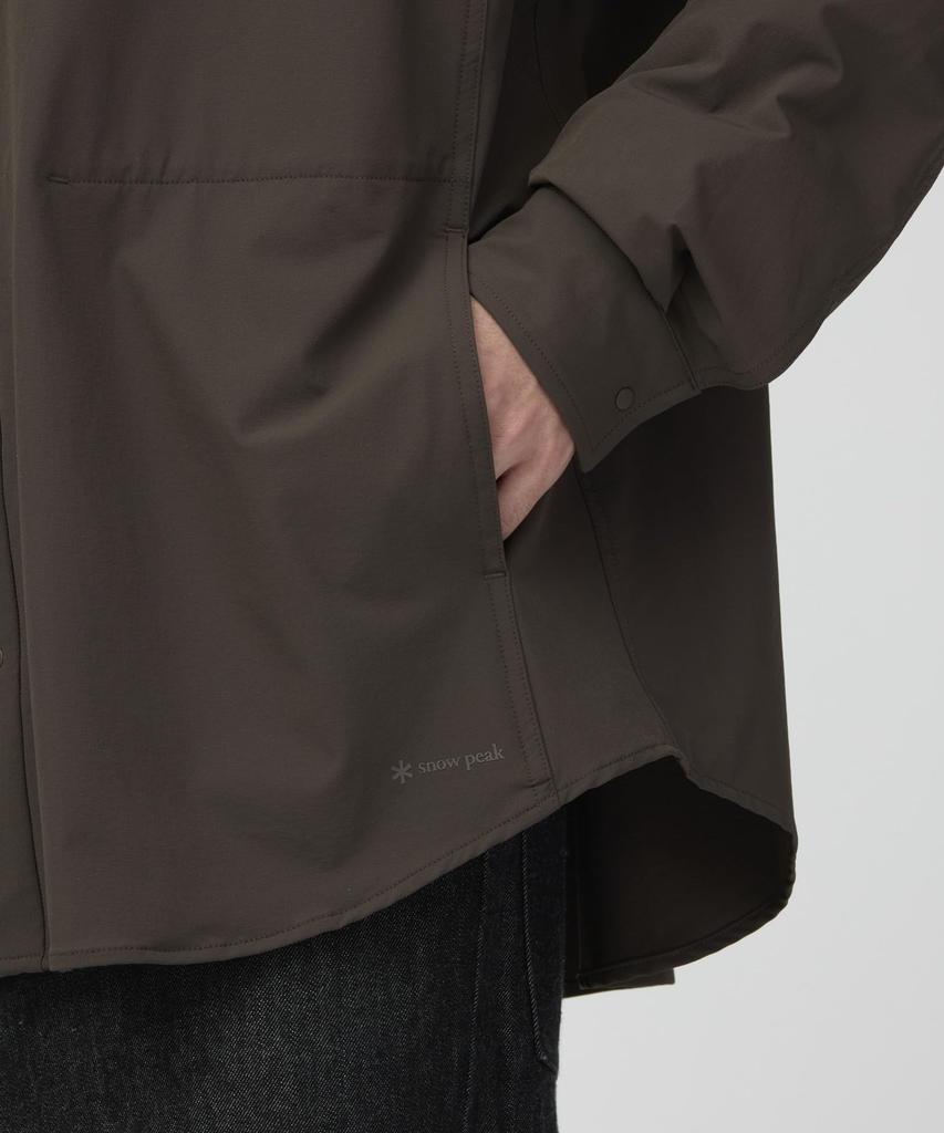 Snow Peak Stretch Dark Size S Water-Repellent Shirt, Brown