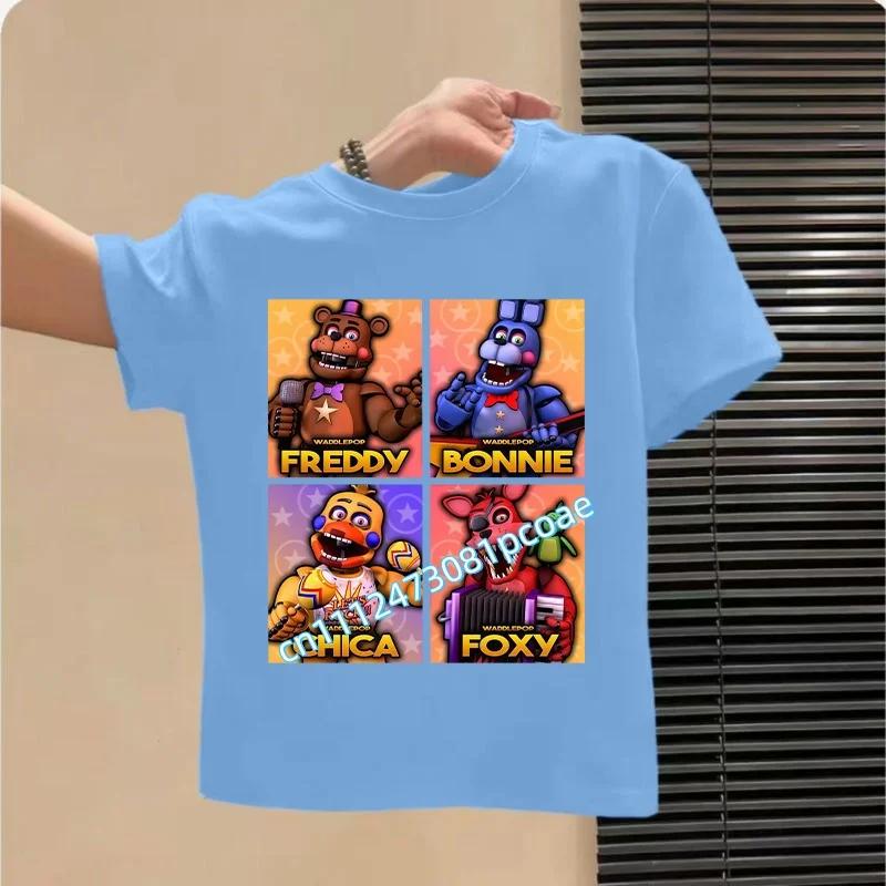 Graphic T-shirt Children Casual Sports Tops Short Sleeves Kids Clothing New Five Nights At Freddys Kids Cartoon