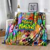 My Singing Monsters Videospiel-Cartoon-weiche Plüschdecke, Flanelldecke, Überwurfdecke für Wohnzimmer, Schlafzimmer, Bett, Sofa, Picknick
