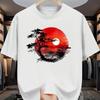 Men's Summer Pure Cotton Fashionable Casual Loose Fit Printed Round Neck Short Sleeved T-shirt Top