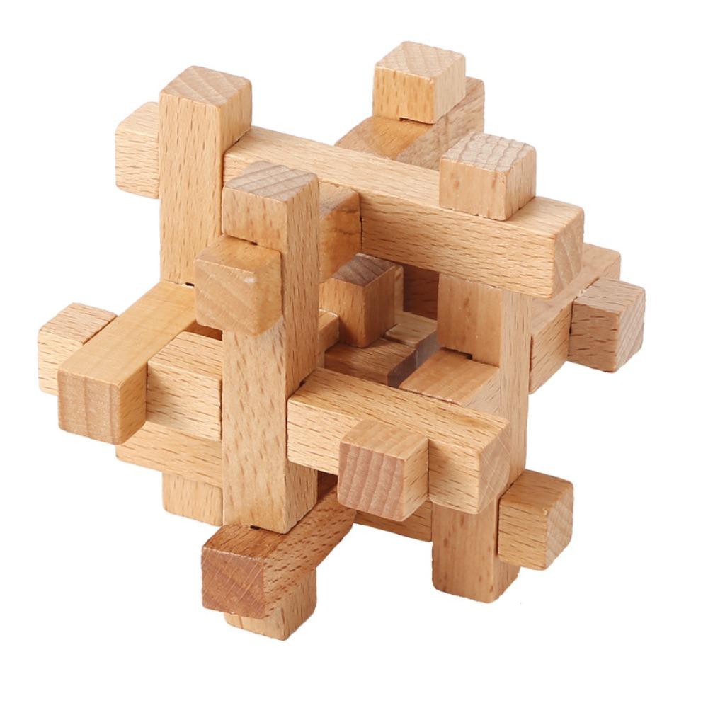Mind Challenge Wooden Kongming Puzzle Puzzle Funny Luban Lock Classic Unlocking Wooden Puzzle Adults