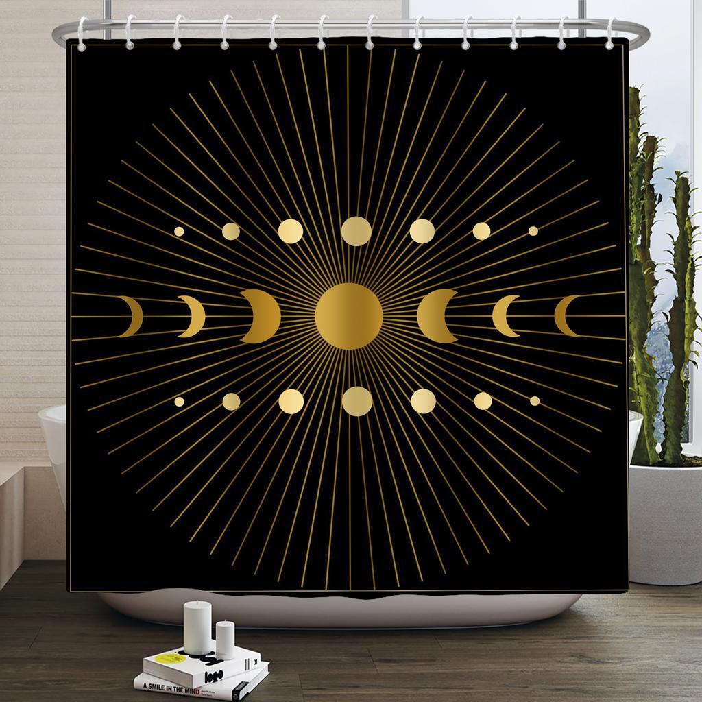 Butterfly Moth Moon Phase Shower Curtain Mushroom Floral Sun Star Plant Flower Goth Witchy Waterproof Bathroom Curtain Home Deco
