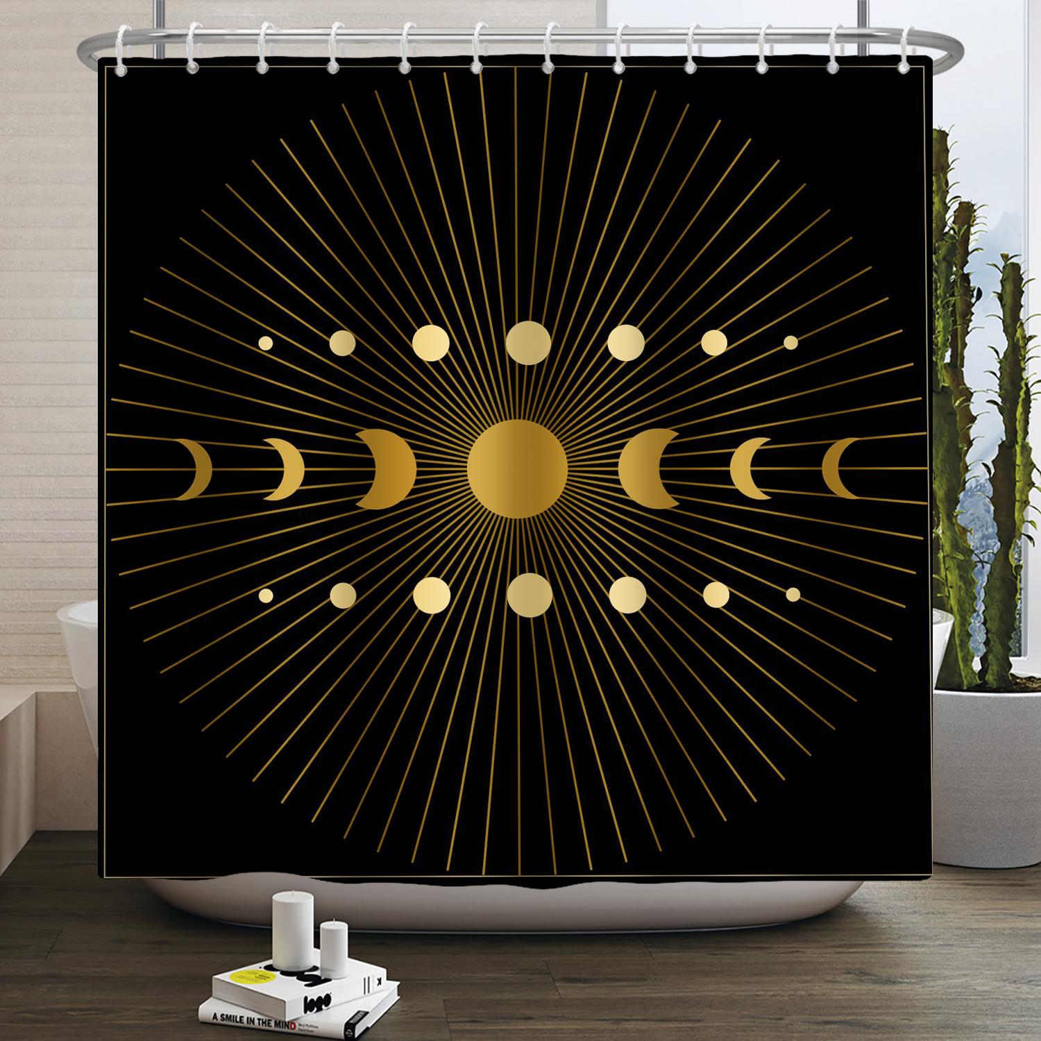 

Butterfly Moth Moon Phase Shower Curtain Mushroom Floral Sun Star Plant Flower Goth Witchy Waterproof Bathroom Curtain Home Deco W120xH180cm