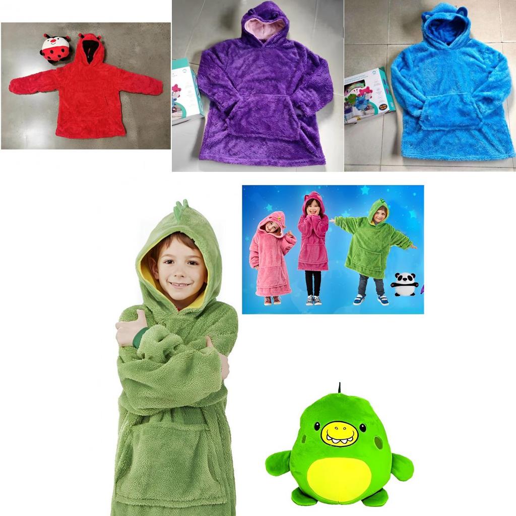 Huggle Pets Hoodie Cute Stuffed Animal Character Oversized Blanket