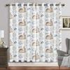 Cartoon Animals Window Curtain Living Room Watercolor Bunny Bear Eyelet Curtains Moon Print New Baby Room Drapes Free Shipping