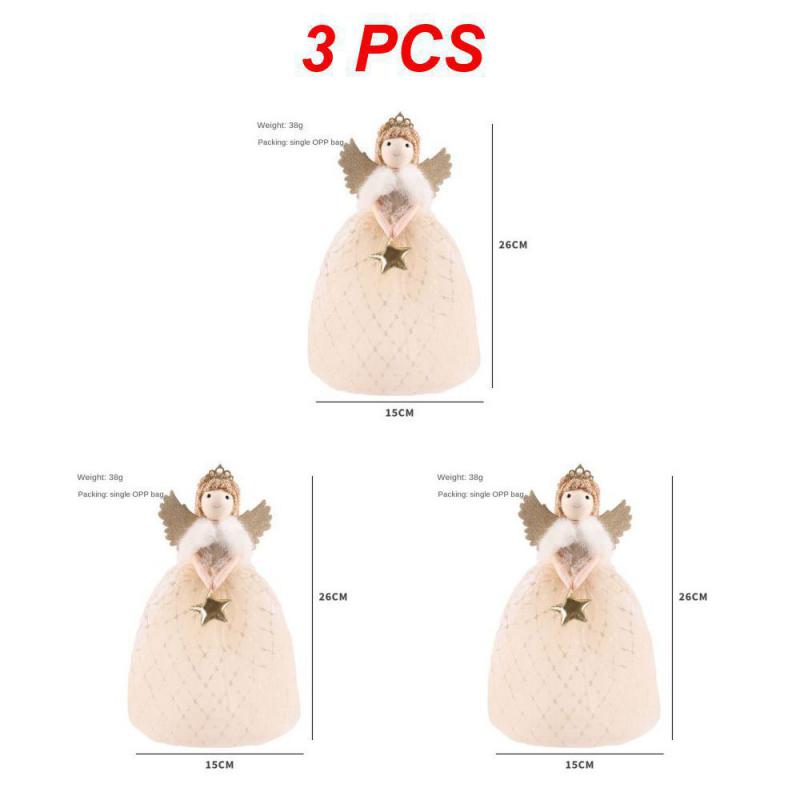 1~10PCS Cartoon Cute Angel Pendant Christmas Tree Topper Delicate Top Angel Statue Ornament For New Year Home Christmas