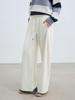 Rongtai Silk Cashmere Lace-Up High-Waisted Straight-Leg Pants - 2025 Autumn/Winter Fashion