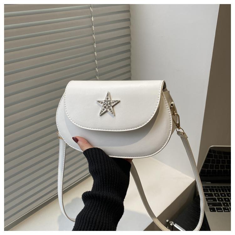 Fashi Star Women Pu Leather Shoulder Armpit Bags Thread Design Ladies Crossbody Saddle Bag Simple Girl Phe Handbags Purse