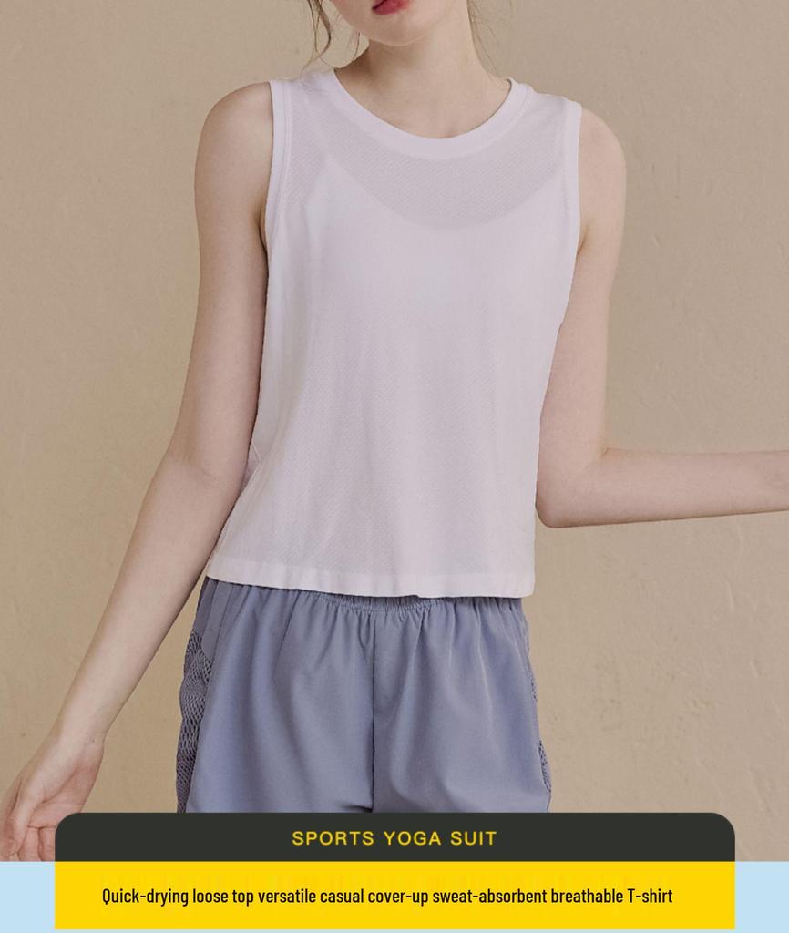 2025 Summer Women's Breathable Quick-Dry Sleeveless Yoga and Running Top