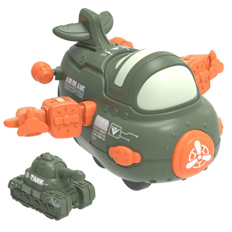 Collision Deformation Combat Military Aircraft, Children'S Toy Inertia Small Tank Car, Ejection Transport Aircraft Model