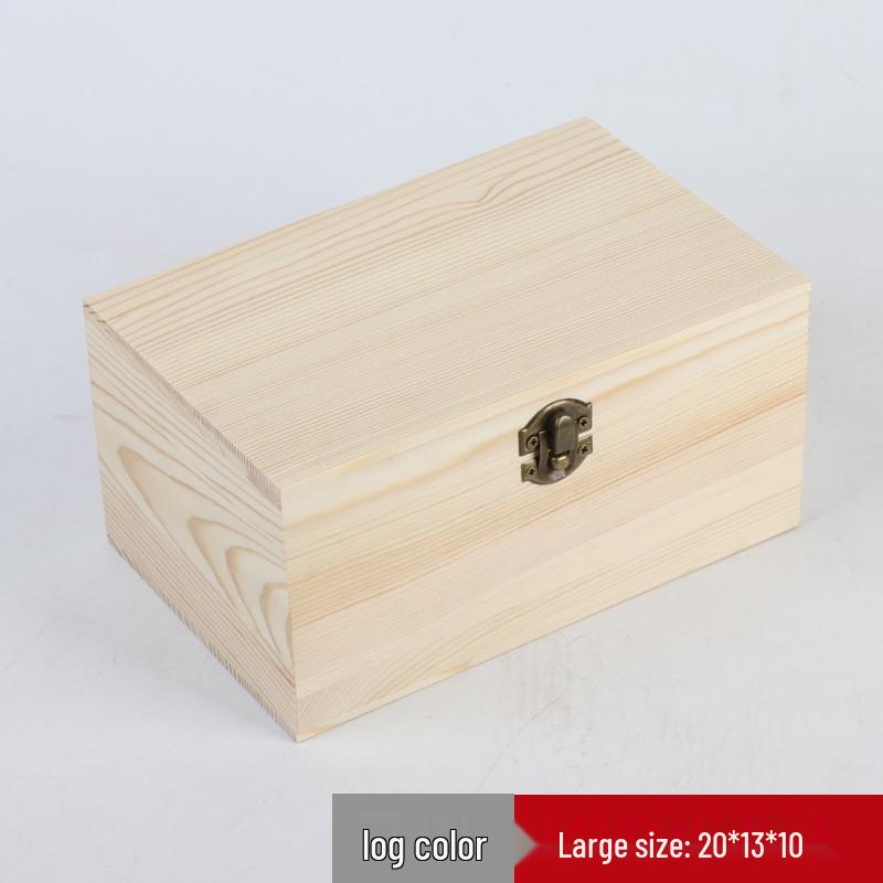 Paulownia Wooden Gift Box with Flip Cover and Lock, Multi-Spec Storage Box for Household Sundries