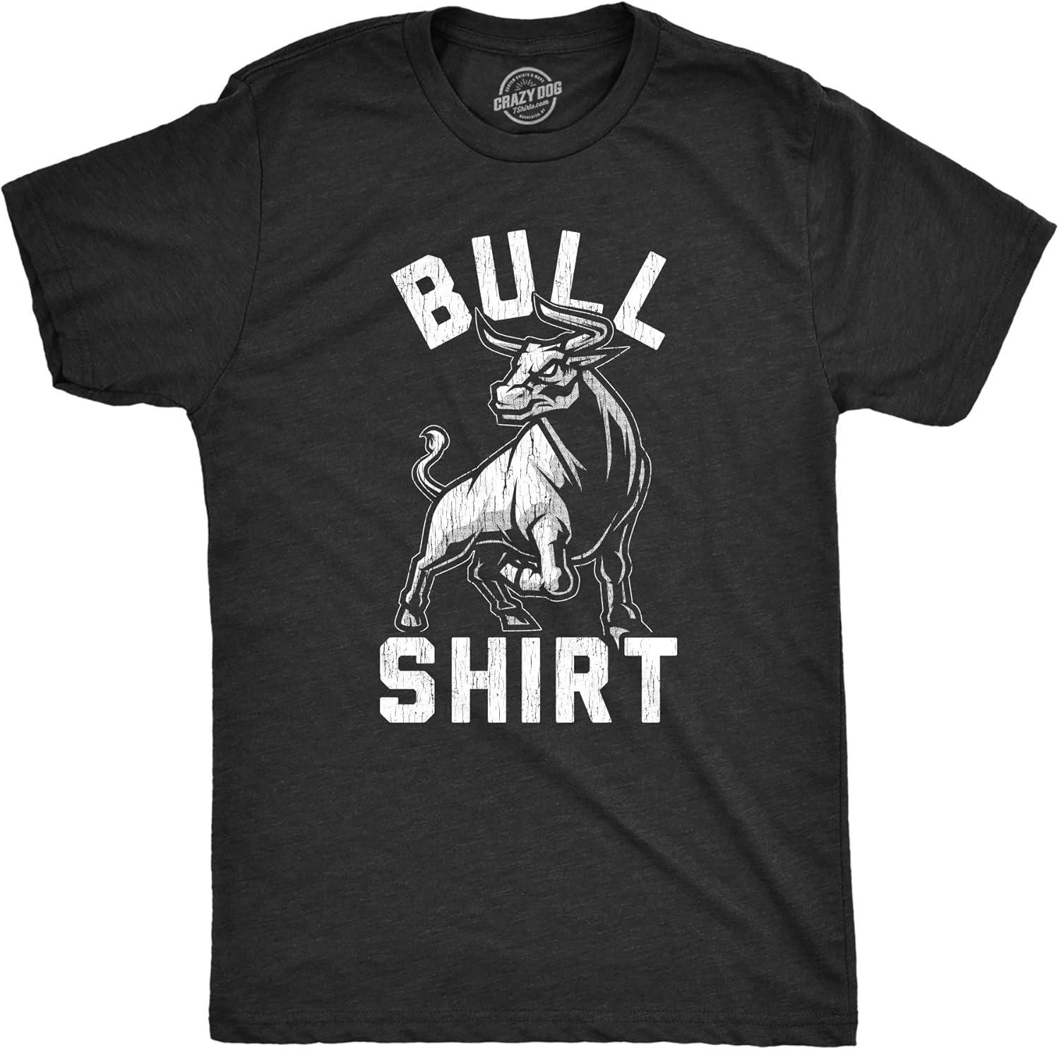 Mens Bull Shirt T Shirt Funny B.S XXXXXL чёрный