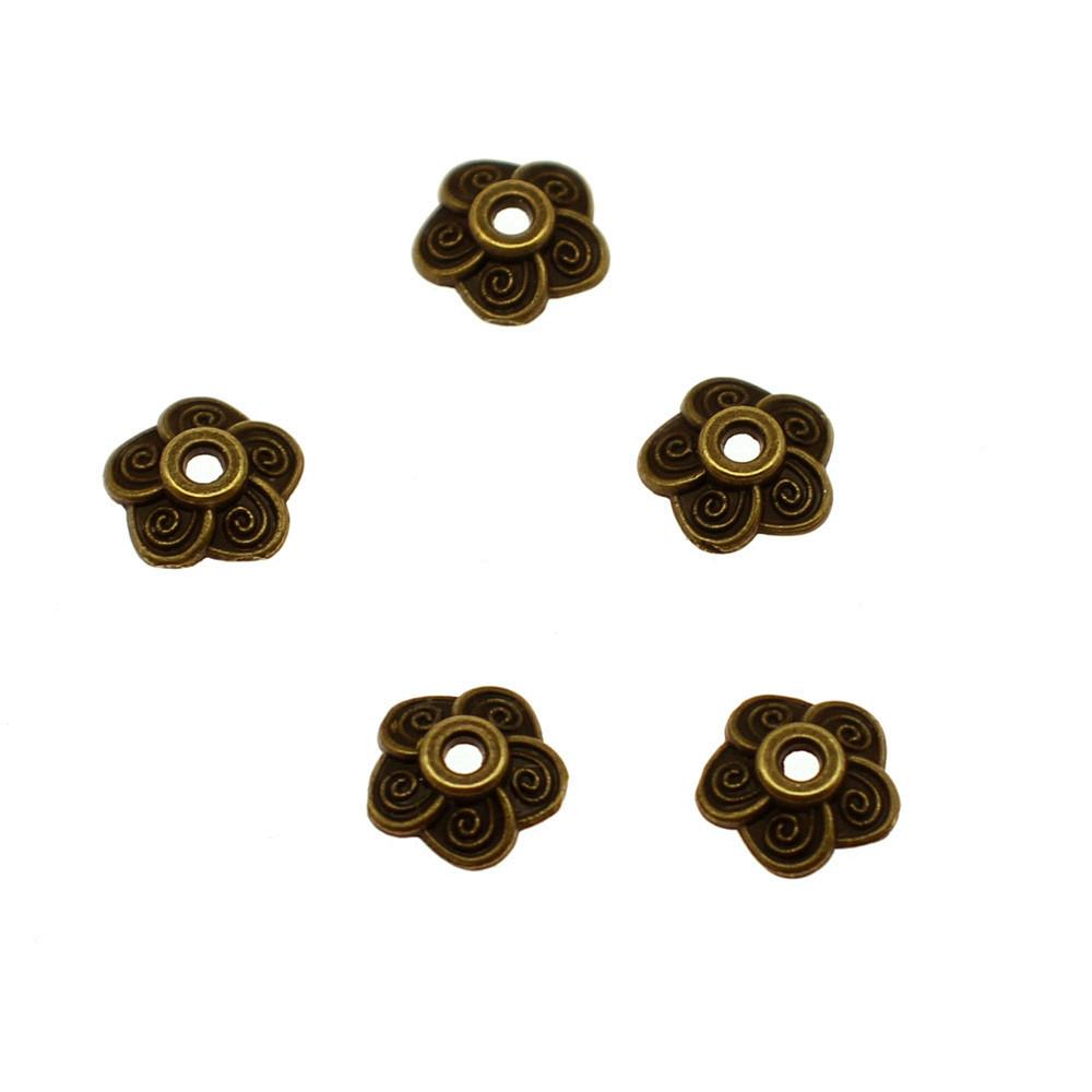 Multi Color Swirl Flower Bead Caps Spacer Beads For Jewelry Making Components