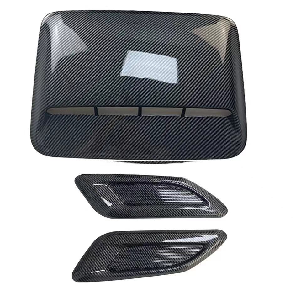 40cm Universal Car Air Flow Decorative Intake Hood Scoop Bonnet Vent Sticker Cover Hood Geared To Fit Any FLAT Hood Vehicle
