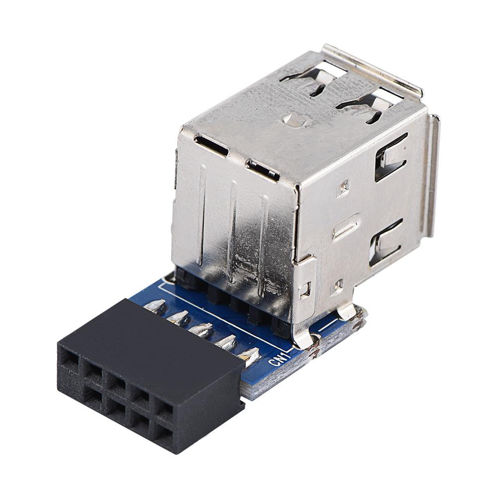 5pcs USB2.0 Motherboard Connector 9Pin10Pin Header to 2 USB2.0 A Port Adapter (Type A)