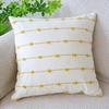 Line Linen Pillow/Cushion Covers European with Tassels Throw Pillow Sham 18x18 Home Decor Square Decorative for Couch Kids Bed
