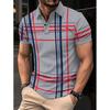 Stylish Plaid Short Sleeve Polo Shirt, Ideal for Daily Casual Outfits.