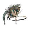 New Peacock Feather Headband 1920s Flapeer Girl Headpiece with Rhinestone Tassel Vintage Party Photography Hair Accessories