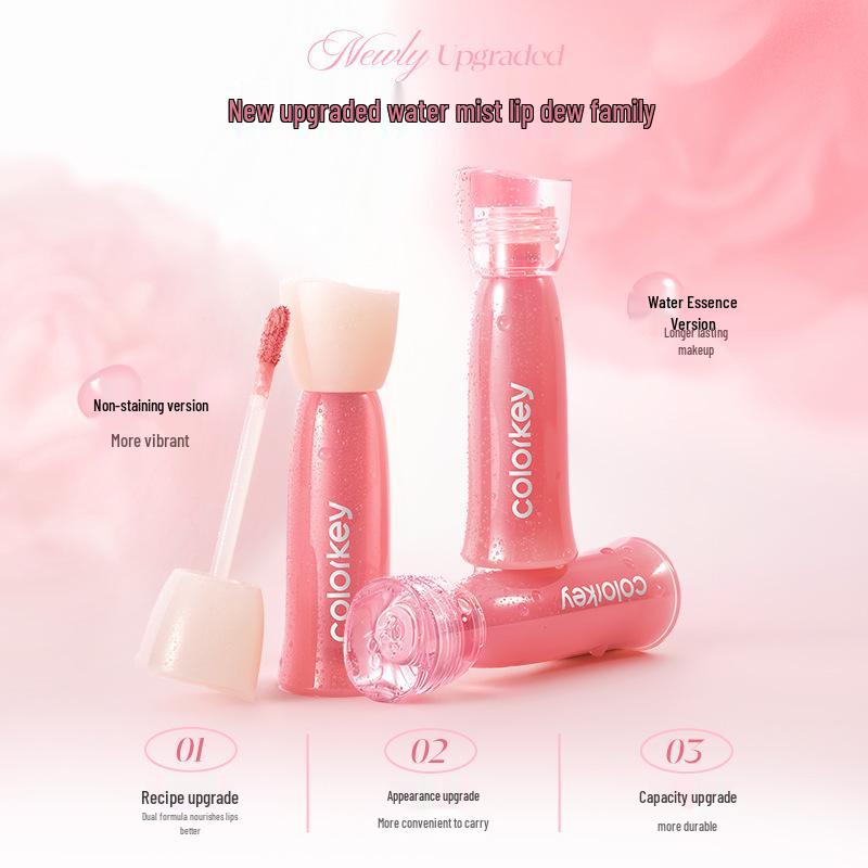Colorkey Qixi Collection: Water Mist Lip Glaze - Non-Stick, Long-Lasting Lip Color for Women.