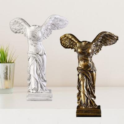 Desktop Statue Clear Carved Good Posture Spreading Wings Resin European Style Victory Goddess Sculpture Ornament Home Decor