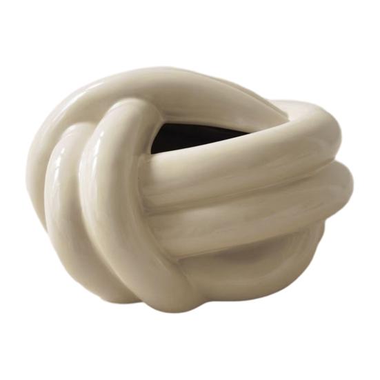 Tissue Box Ceramic with Artistic Knot Shape Modern Style Tissue Holder Home Decorative Tissue