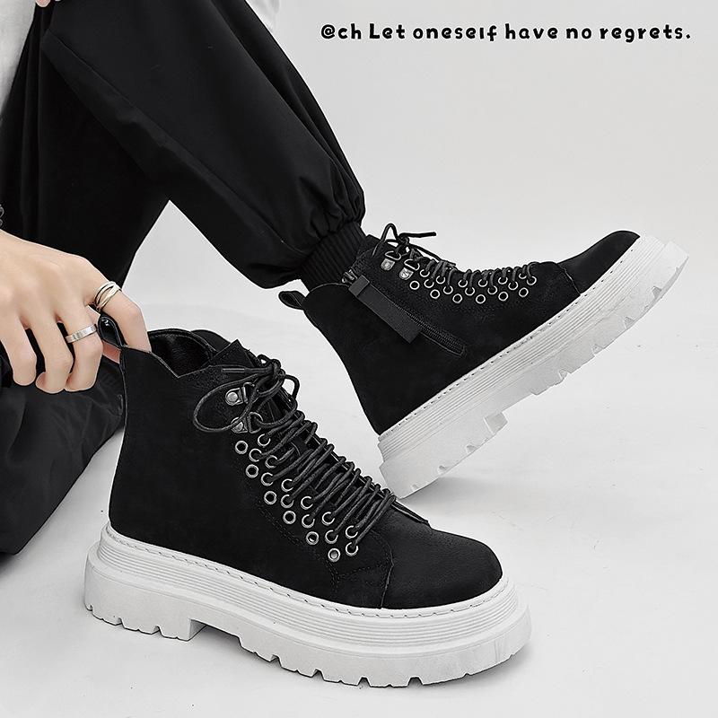 Martin Stiefel Herren Britischer Wind Lokomotivstiefel High-Top Lederstiefel Trendiger Hongkong-Stil 2025 Neue Stiefel Werkzeugschuhe