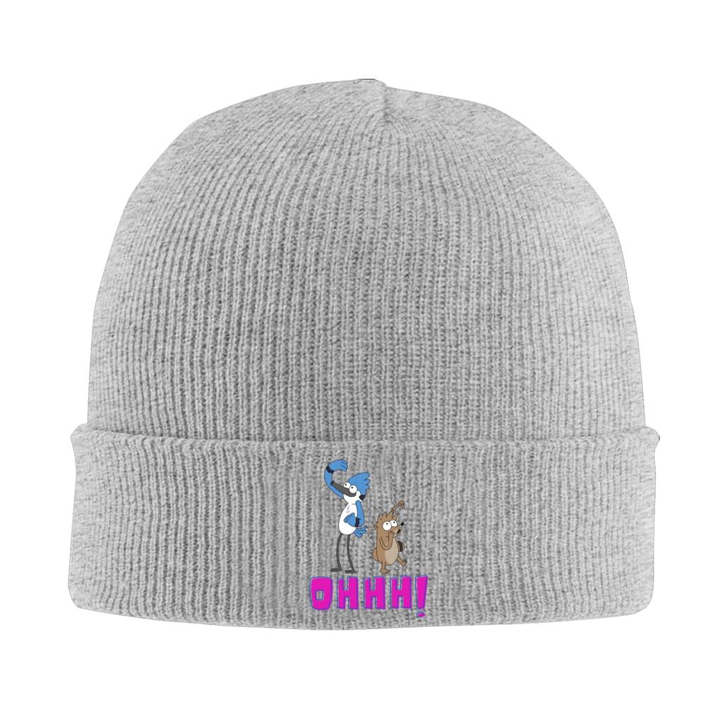 Mordecai and Rigby Funny Chartoon Knit Hat Beanies Autumn Winter Hats Warm Acrylic Casual Regulars Show Cap Unisex Women Gifts