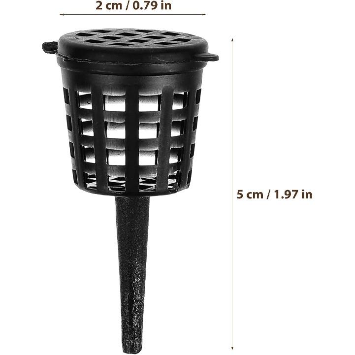 Yardwe 50pcs Bonsai Fertilizer Baskets, Fertilizer Mesh Baskets Garden Nursery Pots with Lid Planting Nutrition Cups for Succulent, Orchid, Bonsai